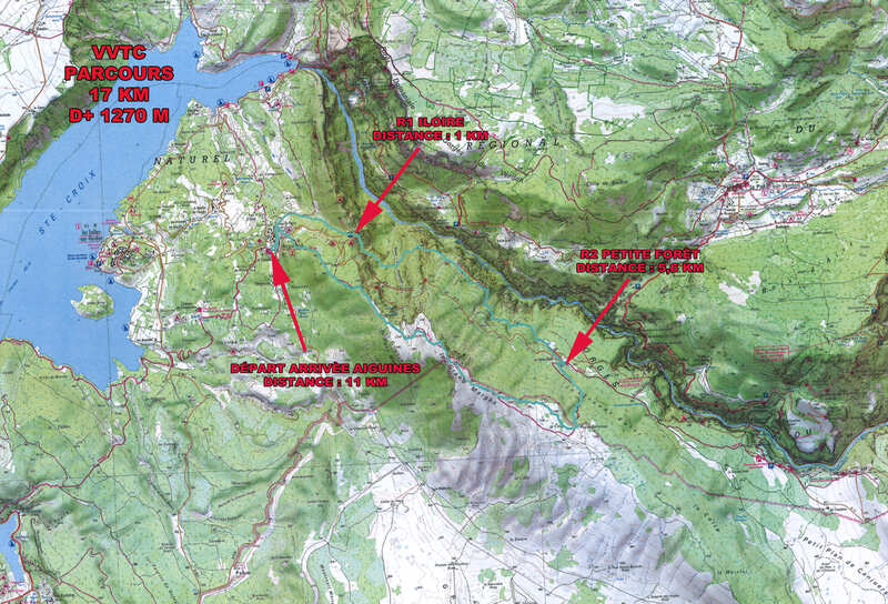 détail du parcours de 17 km dans le Verdon